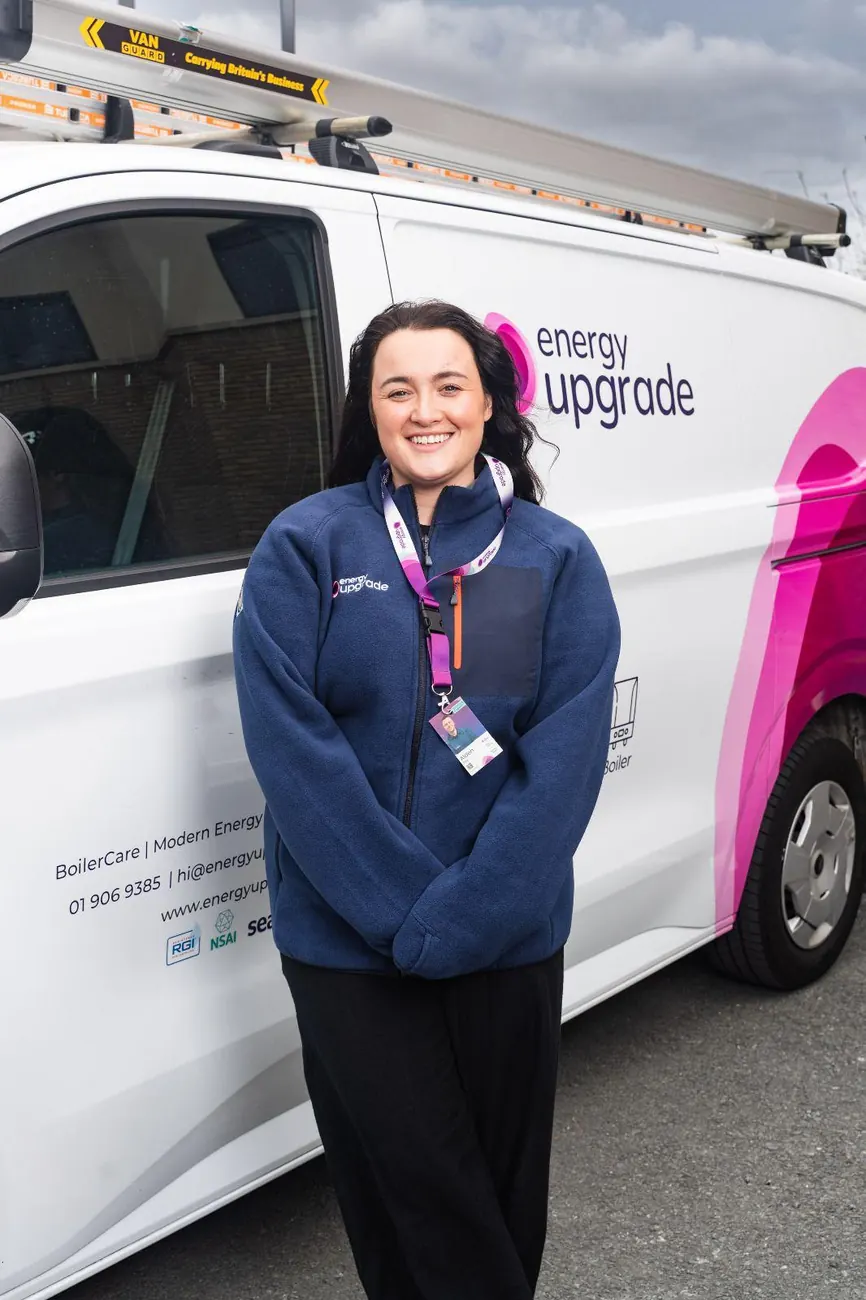Energy Upgrade team member in the company fleece